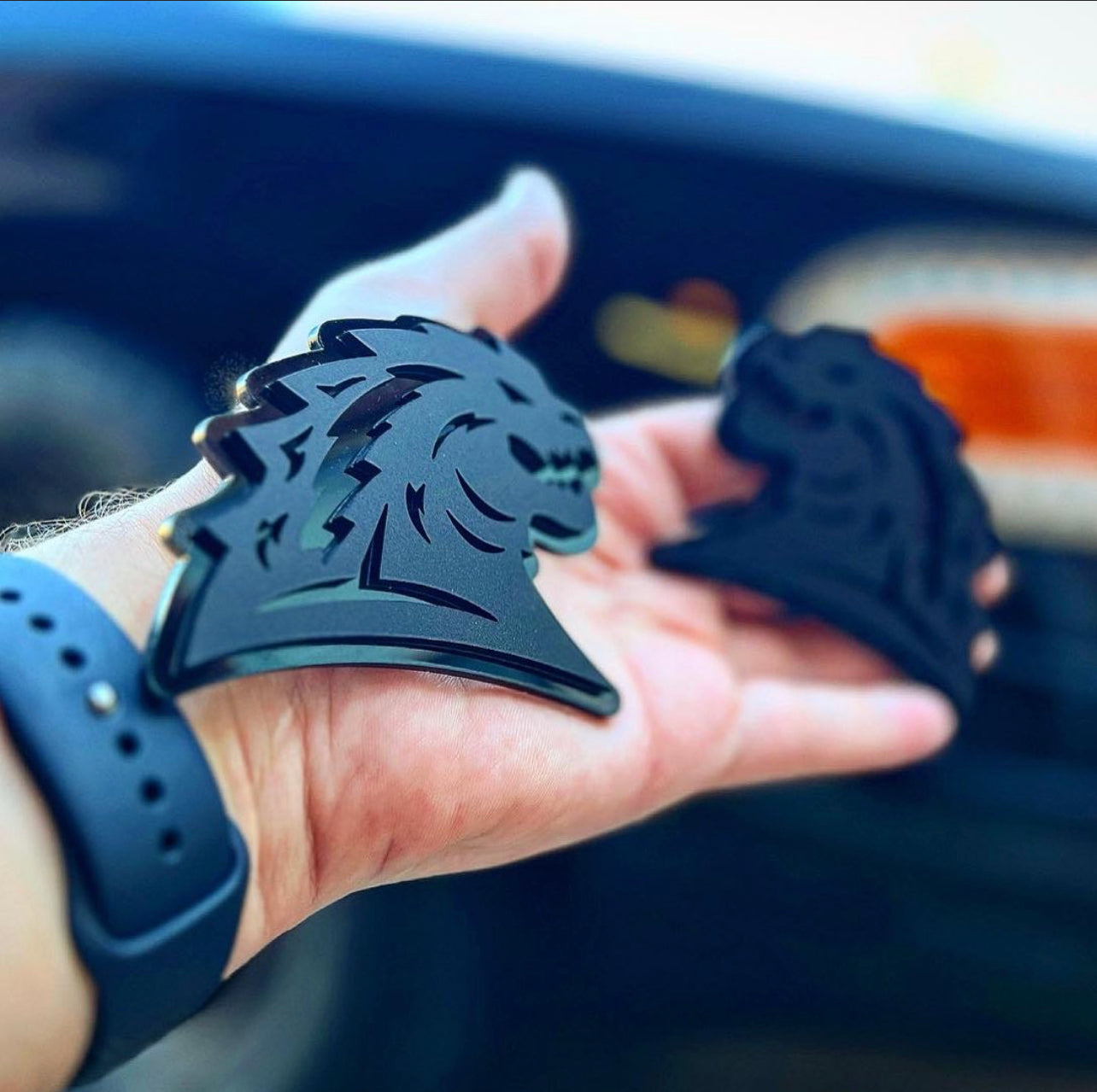 Evil Zilla Badges 3D Matte/Gloss Black (2 included)