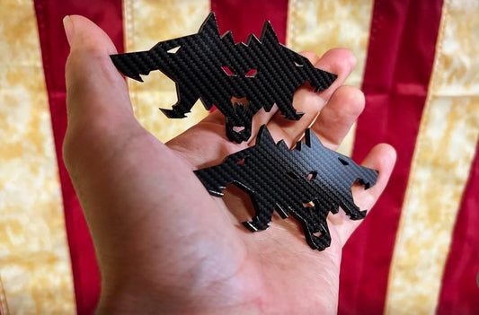 Carbon Fiber Cyber Beast Badges (2 Badges)