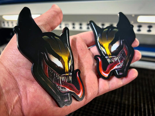 Evil Venomized Wolverine Badges