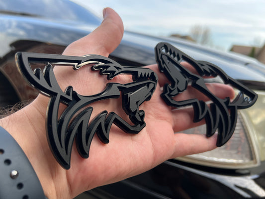 NEW 3D Coyote/Wolf Dual Layer Badges (2 badges)